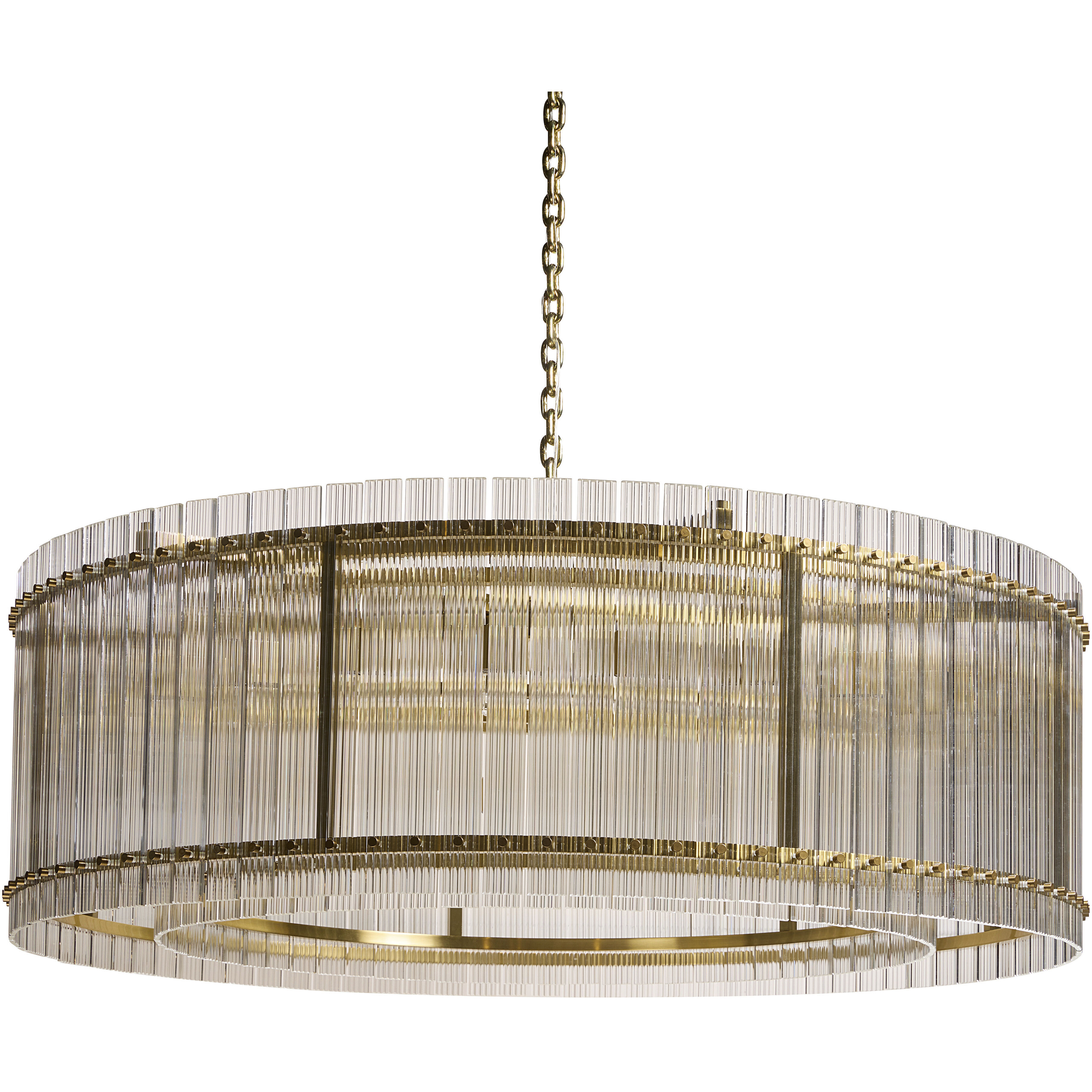 Kore LED Brass / Clear Chandelier Ceiling Light, Large